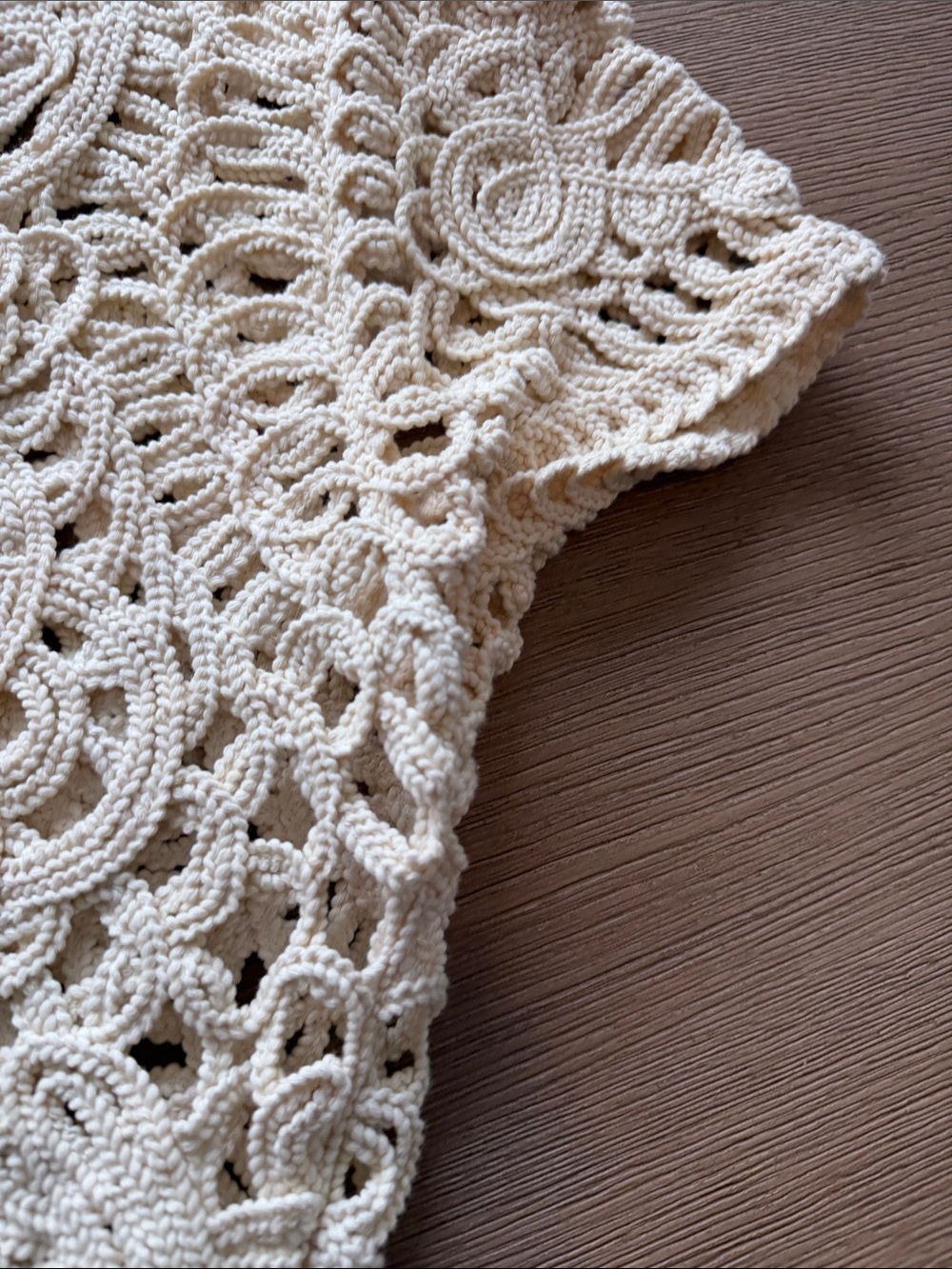 Coldwater Creek Open-Weave Crochet Cardigan - Cream - Picture 8 of 12